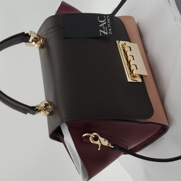 NWT Zac Zac Posen Eartha Medium Crossbody bag tote Leather Cedar shoulder purse - Picture 4 of 7